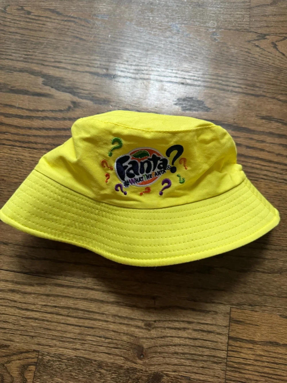 Vintage Fanta “Wanta Fanta?” Yellow Bucket Hat Y2K Promo